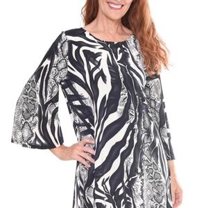 Ruffle Sleeve Zebra Tunic